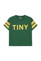 Tinycottons t-shirt bawełniany dziecięcy STRIPES LOGO TEE SS25.137 zielony SS25