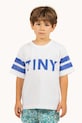 Παιδικό βαμβακερό μπλουζάκι Tinycottons STRIPES TINY TEE στάμπα μπεζ SS25.145