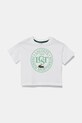 Lacoste tricou de bumbac pentru copii print alb TJ2463