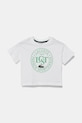 Dětské bavlněné tričko Lacoste kulatý bílá TJ2463