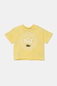 Детская хлопковая футболка Lacoste хлопок жёлтый TJ2463