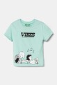 Detské bavlnené tričko United Colors of Benetton bavlna tyrkysová 3X1SC10NG.G.Seasonal