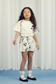 Дитяча бавовняна футболка Mini Rodini Note 2522011711 бежевий