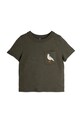Дитяча бавовняна футболка Mini Rodini Seagull 2522013699 чорний SS25