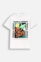 Coccodrillo t-shirt bawełniany dziecięcy nadruk biały WC5143205TBJ