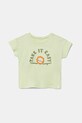 United Colors of Benetton tricou din bumbac pentru bebelusi imprimeu verde 3096A106D.W.Seasonal
