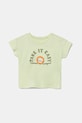 United Colors of Benetton t-shirt bawełniany niemowlęcy aplikacja zielony 3096A106D.W.Seasonal