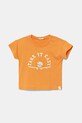 United Colors of Benetton tricou din bumbac pentru bebelusi imprimeu portocaliu 3096A106D.W.Seasonal
