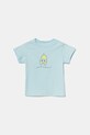 United Colors of Benetton tricou din bumbac pentru bebelusi cu modele albastru 3I1XA1069.W.Seasonal