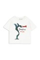 Konges Sløjd t-shirt z domieszką lnu dziecięcy RHW X KS JONGLEUR TEE OCS nadruk biały KS103606