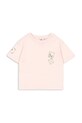 Konges Sløjd t-shirt bawełniany dziecięcy RHW X KS LETTRE TEE OCS nadruk różowy KS103612