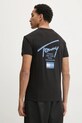 Tommy Jeans tricou din bumbac DM0DM21106 negru SS25