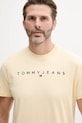 Odzież Tommy Jeans t-shirt bawełniany DM0DM20744 żółty