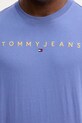 Bavlněné tričko Tommy Jeans modrá DM0DM20744