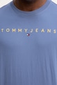 Bavlnené tričko Tommy Jeans modrá DM0DM20744