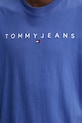 Бавовняна футболка Tommy Jeans DM0DM20744 фіолетовий