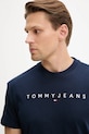 Odzież Tommy Jeans t-shirt bawełniany DM0DM20744 granatowy