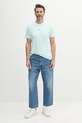 Tommy Jeans tricou din bumbac DM0DM20744 turcoaz SS25