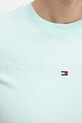Tommy Jeans tricou din bumbac DM0DM20744 turcoaz
