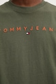 Bombažna kratka majica Tommy Jeans DM0DM20744 zelena