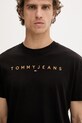 Tommy Jeans t-shirt męski bawełniany czarny DM0DM20744