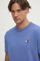 Бавовняна футболка Tommy Jeans фіолетовий DM0DM20322