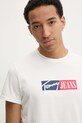 Tommy Jeans t-shirt bawełniany beżowy DM0DM20365