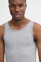 Bavlněný top Tommy Jeans šedá DM0DM20336