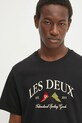 Les Deux t-shirt bawełniany czarny LDM101201