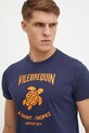 Vilebrequin tricou din bumbac PORTISOL print bleumarin PTSB9001
