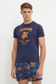 Vilebrequin tricou din bumbac PORTISOL PTSB9001 bleumarin SS25