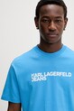 Karl Lagerfeld Jeans t-shirt męski bawełniany niebieski A1M17002