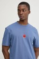 HUGO t-shirt bawełniany niebieski 50530647
