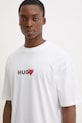 Бавовняна футболка HUGO Dewdam білий 50530557