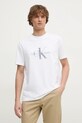 Хлопковая футболка Calvin Klein Jeans хлопок бежевый J30J327086