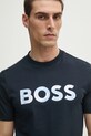 Бавовняна футболка BOSS темно-синій 50531309
