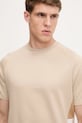 Bavlnené elegantné tričko BOSS béžová 50535784