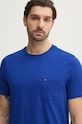 Tommy Hilfiger t-shirt bawełniany niebieski MW0MW37283