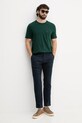 Tommy Hilfiger T-shirt męski bawełniany MW0MW37283 zielony SS26
