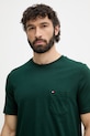 Tommy Hilfiger T-shirt męski bawełniany zielony MW0MW37283