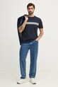 Tommy Hilfiger tricou din bumbac MW0MW37443 bleumarin SS25