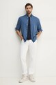 Tommy Hilfiger tricou din bumbac MW0MW38078 bleumarin SS25