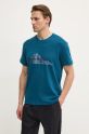 G-Star Raw t-shirt bawełniany nadruk turkusowy D25158.C812