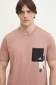 Хлопковая футболка adidas M T LENS PKT T розовый JJ3927