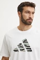Хлопковая футболка adidas Camo бежевый JI6770