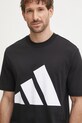 Хлопковая футболка adidas Essentials чёрный JE8945