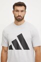 adidas t-shirt bawełniany Essentials szary JE8946