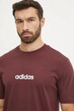 Бавовняна футболка adidas Essentials Linear червоний JE8998