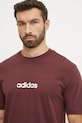 adidas t-shirt bawełniany Essentials Linear czerwony JE8998