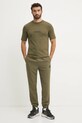 Хлопковая футболка adidas Essentials Linear JE9001 зелёный SS25